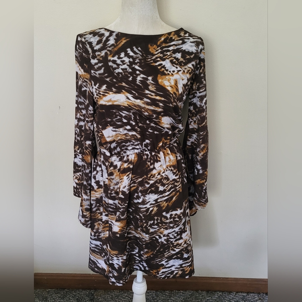 W118 by Walter Baker Women's Jessi Animal Print Dress Size Small India Brown - Picture 4 of 13